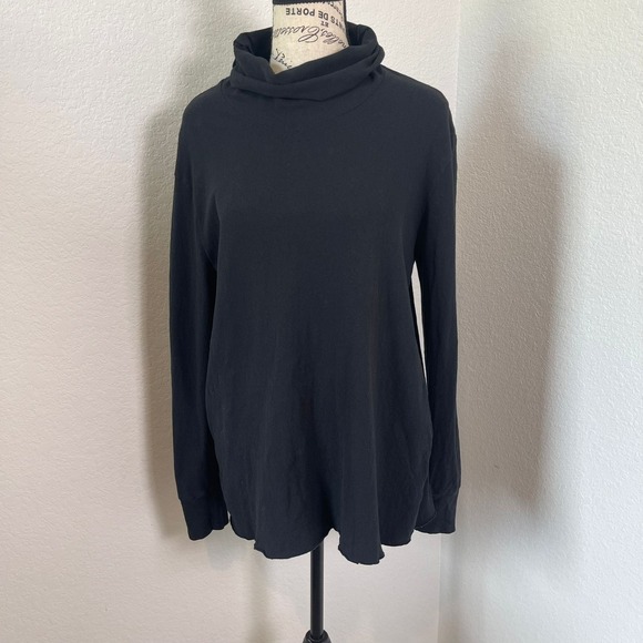 James Perse‎ Black Turtleneck Long Sleeve Top Minimalist Style Size 2 - Picture 1 of 11